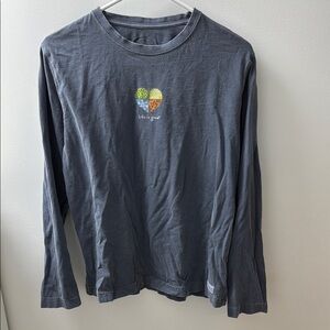 Life Is Good Charcoal Long Sleeve Tee